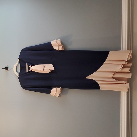 NWOT- Navy and beige dress - Picture 3 of 8